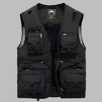 Multi pocket water resistant vest with stand collar and zip pockets