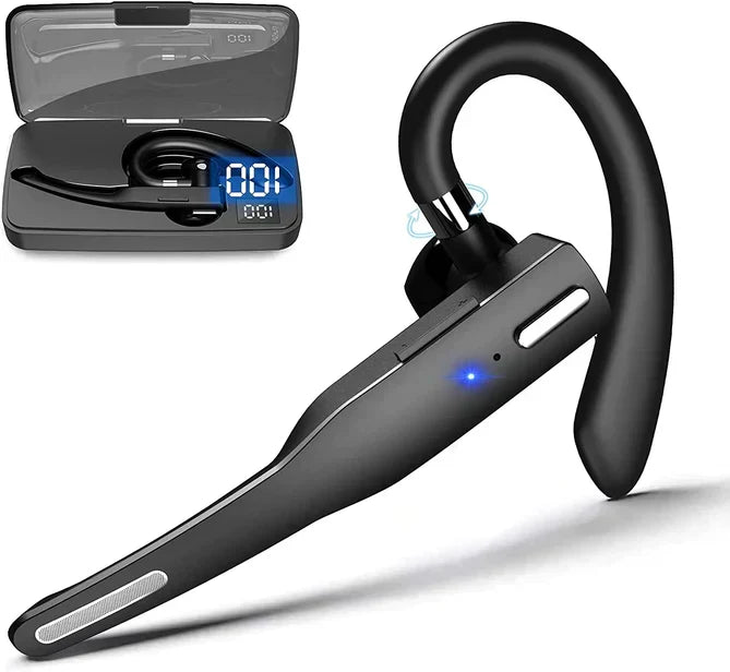 Men Bluetooth 5.1 noise cancelling headset with dual microphones