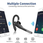 Men Bluetooth 5.1 noise cancelling headset with dual microphones