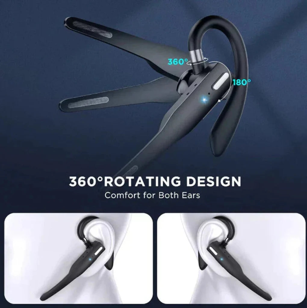 Men Bluetooth 5.1 noise cancelling headset with dual microphones