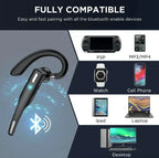 Men Bluetooth 5.1 noise cancelling headset with dual microphones in black