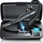 Men Bluetooth 5.1 noise cancelling headset with dual microphones