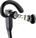 Men Bluetooth 5.1 noise cancelling headset with dual microphones in black