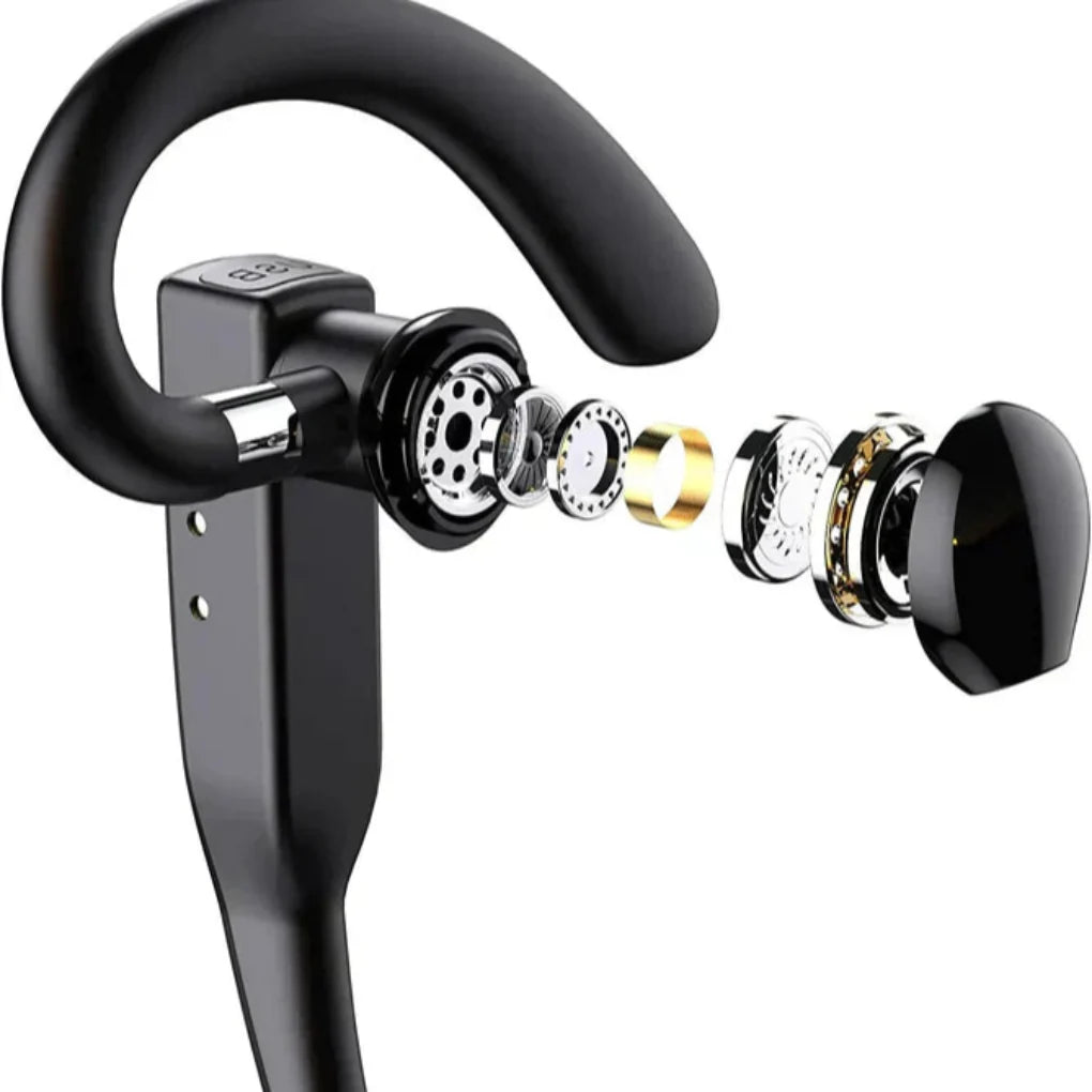 Men Bluetooth 5.1 noise cancelling headset with dual microphones