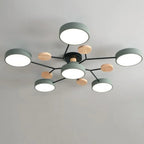 LED semi flush ceiling light halo ring design iron acrylic multi light