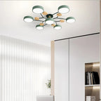 LED semi flush ceiling light halo ring design iron acrylic multi light