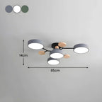 LED semi flush ceiling light halo ring design iron acrylic multi light