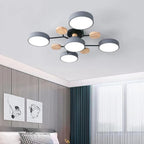 LED semi flush ceiling light halo ring design iron acrylic multi light