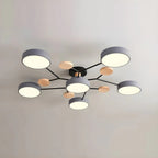 LED semi flush ceiling light halo ring design iron acrylic multi light