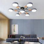 LED semi flush ceiling light halo ring design iron acrylic multi light