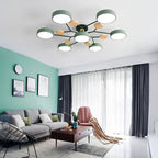 LED semi flush ceiling light halo ring design iron acrylic multi light