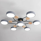 LED semi flush ceiling light halo ring design iron acrylic multi light