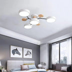 LED semi flush ceiling light halo ring design iron acrylic multi light