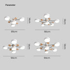 LED semi flush ceiling light halo ring design iron acrylic multi light
