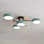 LED semi flush ceiling light halo ring design iron acrylic multi light