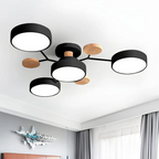 LED semi flush ceiling light halo ring design iron acrylic multi light