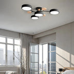 LED semi flush ceiling light halo ring design iron acrylic multi light