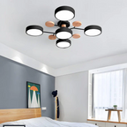 LED semi flush ceiling light halo ring design iron acrylic multi light