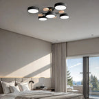 LED semi flush ceiling light halo ring design iron acrylic multi light