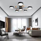 LED semi flush ceiling light halo ring design iron acrylic multi light