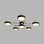 LED semi flush ceiling light halo ring design iron acrylic multi light