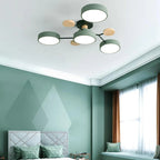 LED semi flush ceiling light halo ring design iron acrylic multi light