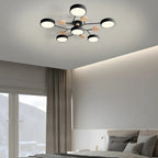 LED semi flush ceiling light halo ring design iron acrylic multi light