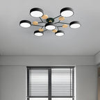 LED semi flush ceiling light halo ring design iron acrylic multi light