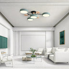 LED semi flush ceiling light halo ring design iron acrylic multi light