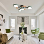 LED semi flush ceiling light halo ring design iron acrylic multi light