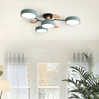 LED semi flush ceiling light halo ring design iron acrylic multi light