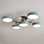 LED semi flush ceiling light halo ring design iron acrylic multi light
