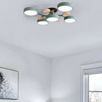 LED semi flush ceiling light halo ring design iron acrylic multi light