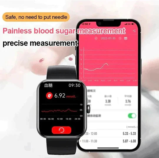 Blood glucose smartwatch with non-invasive monitoring, fitness tracking and built-in GPS