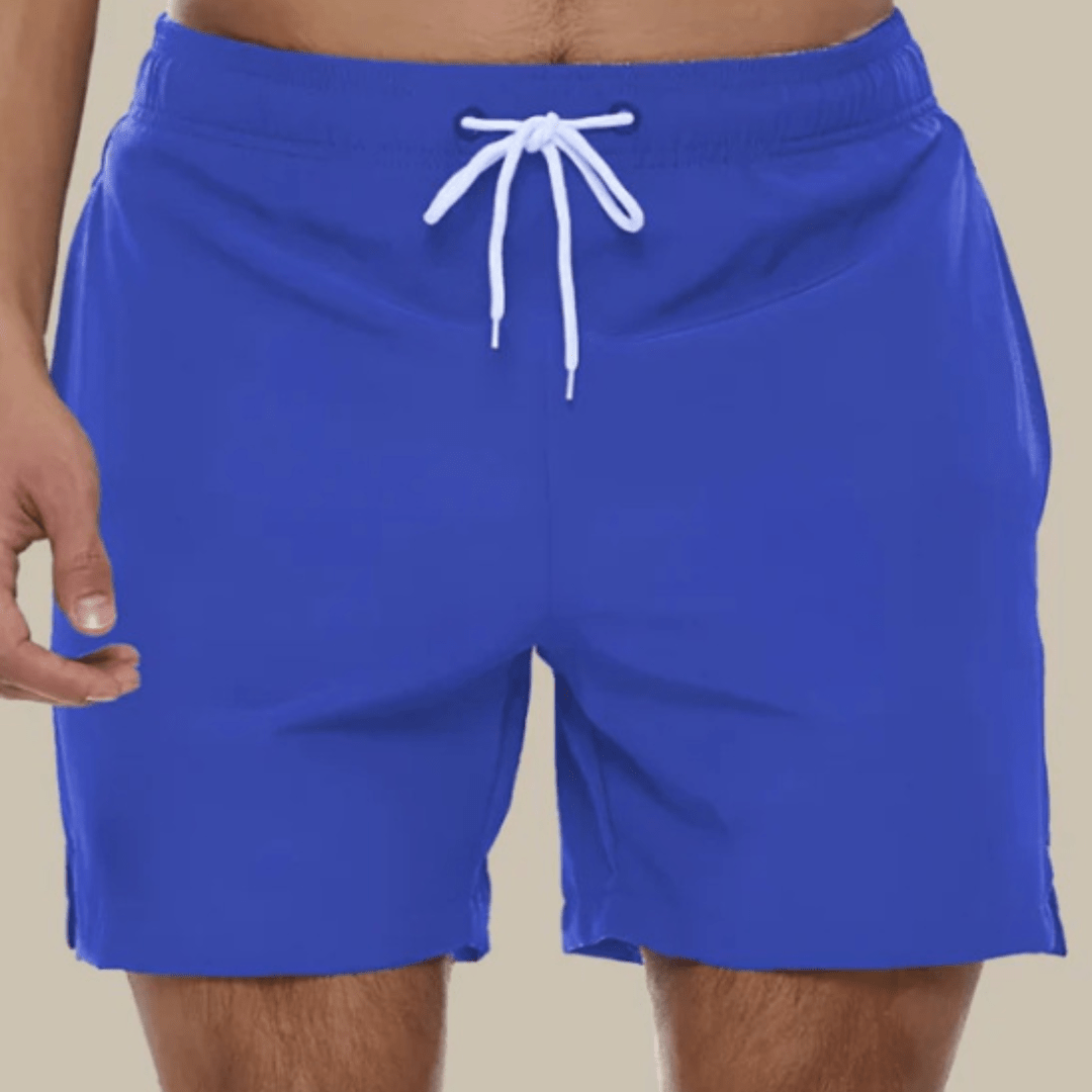 Men's swim shorts quick dry regular fit with elastic drawstring waist