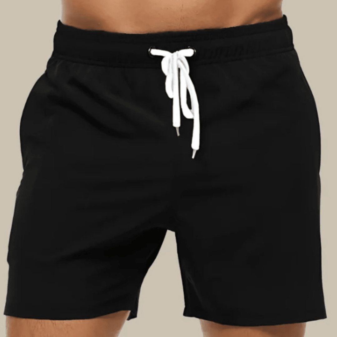Men's swim shorts quick dry regular fit with elastic drawstring waist