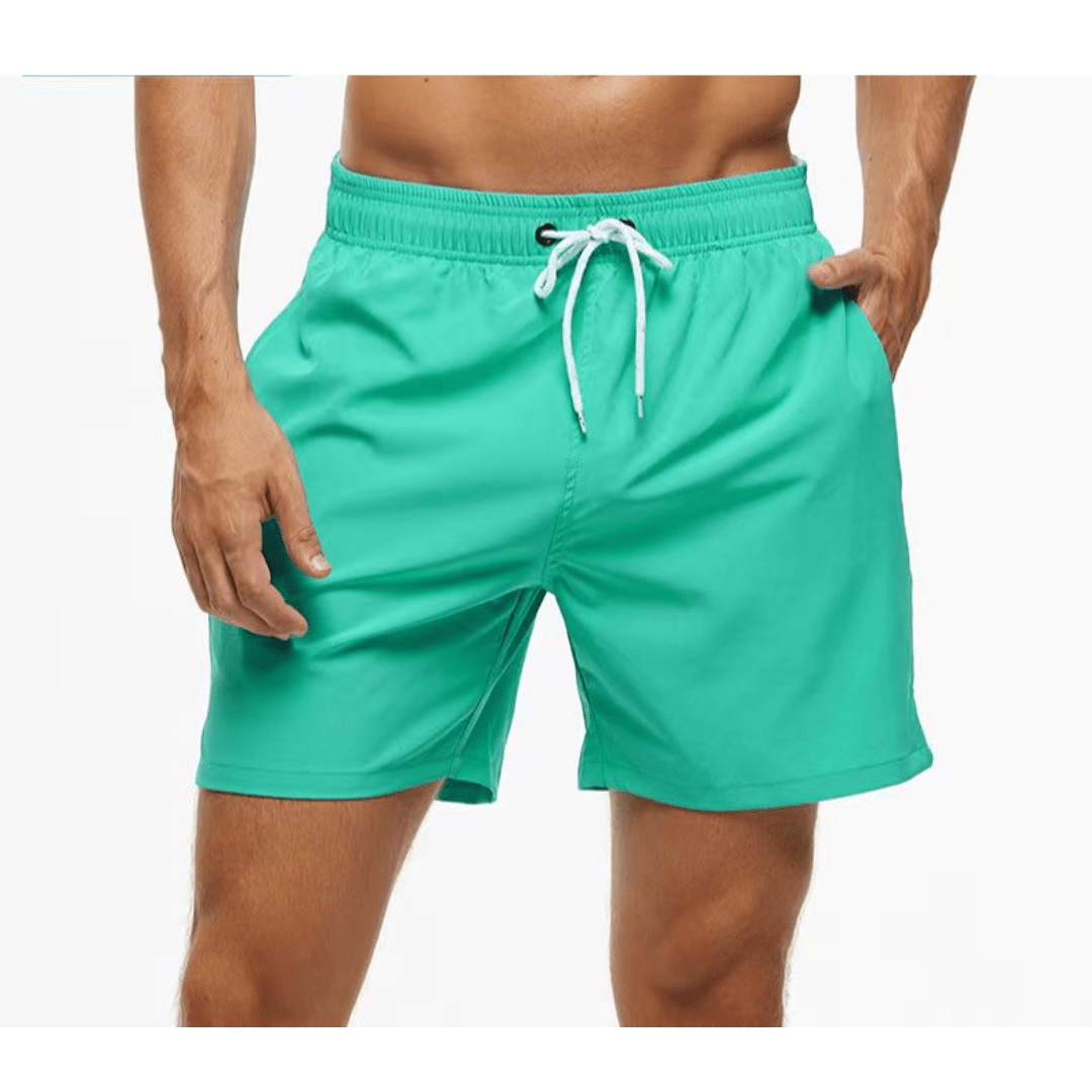 Men's swim shorts quick dry regular fit with elastic drawstring waist