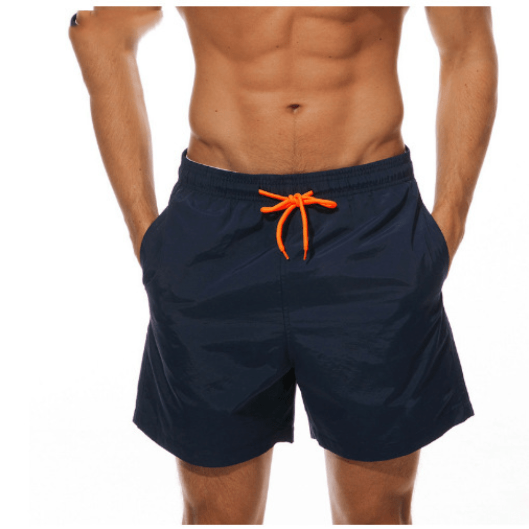 Men's swim shorts quick dry regular fit with elastic drawstring waist