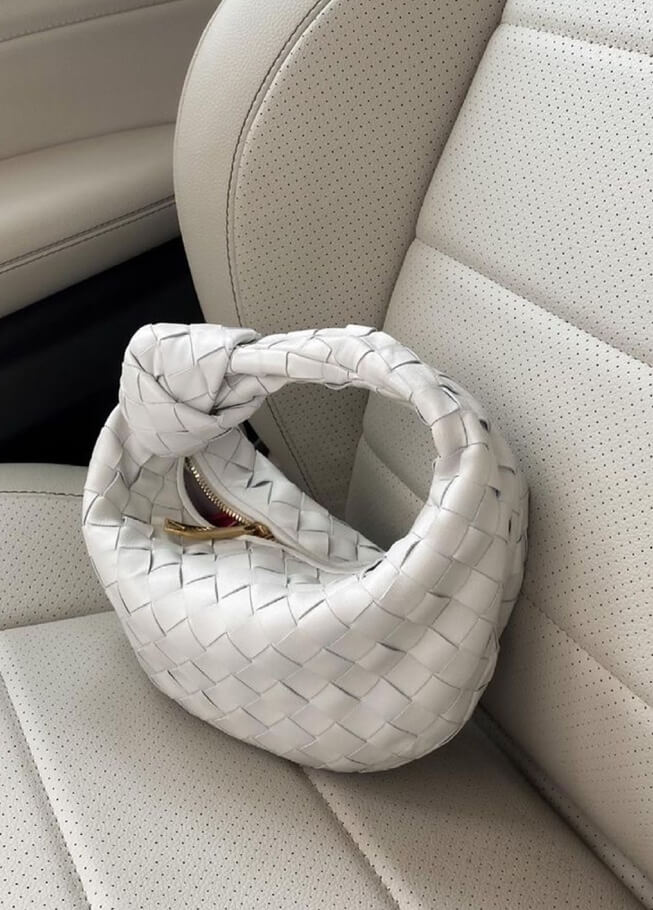 Women woven mini handbag braided faux leather compact shoulder bag