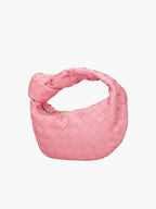 Women woven mini handbag braided faux leather compact shoulder bag