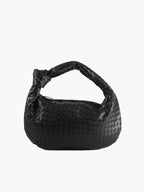 Medium woven braided handbag in faux leather, women's everyday bag