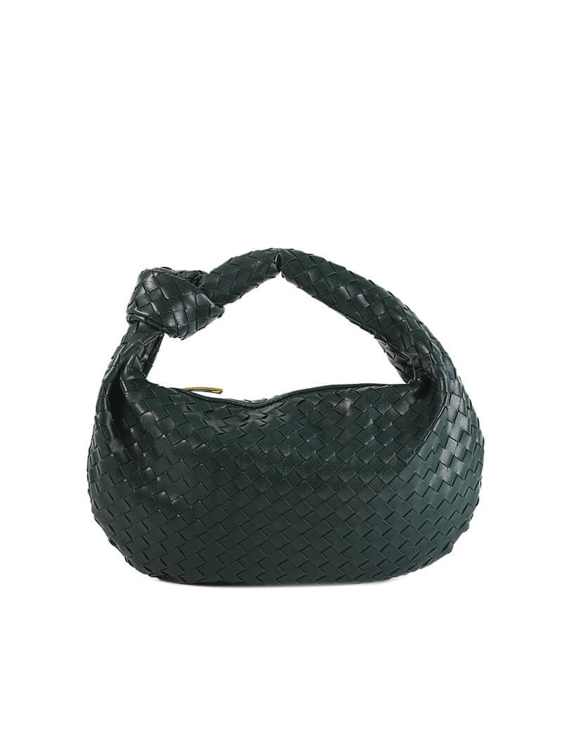 Medium woven braided handbag in faux leather, women's everyday bag