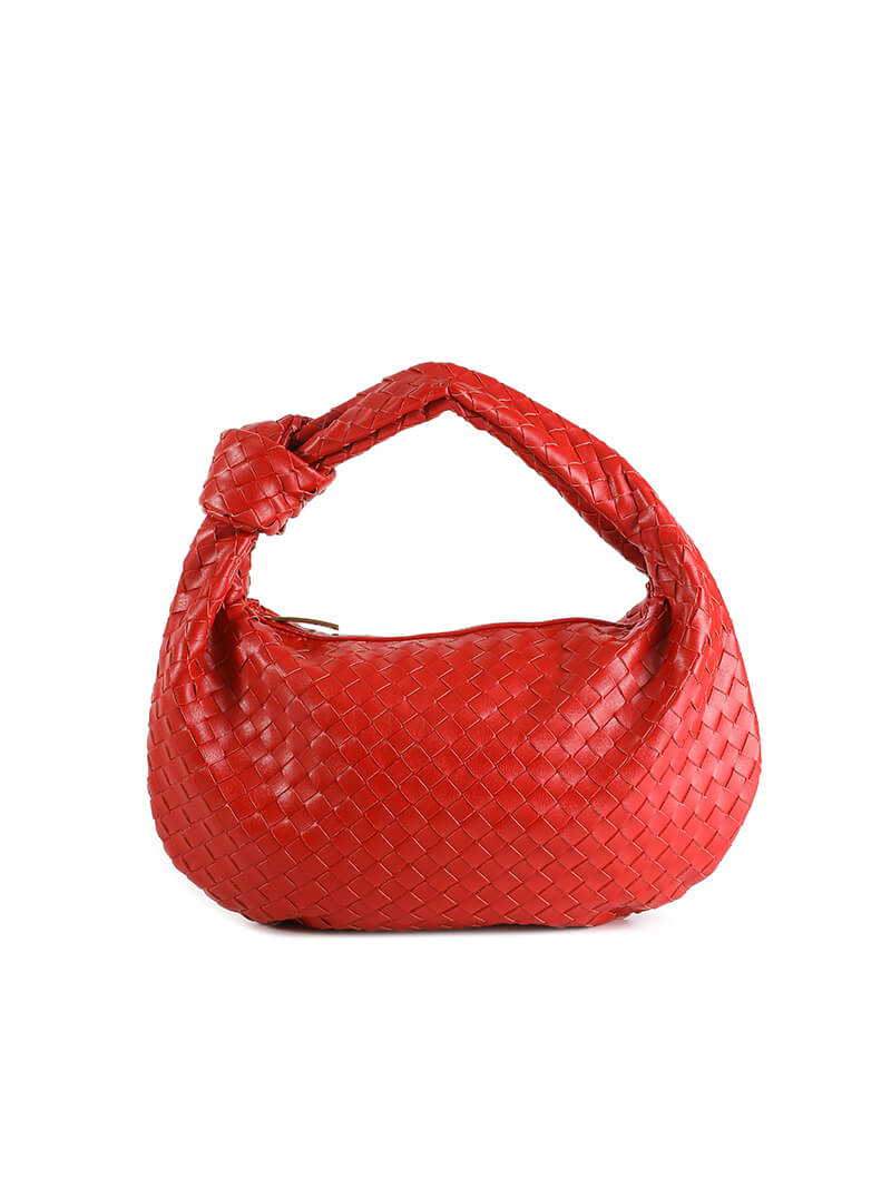 Medium woven braided handbag in faux leather, women's everyday bag