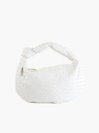 Medium woven braided handbag in faux leather, women's everyday bag