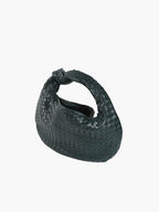 Medium woven braided handbag in faux leather, women's everyday bag
