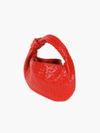 Medium woven braided handbag in faux leather, women's everyday bag