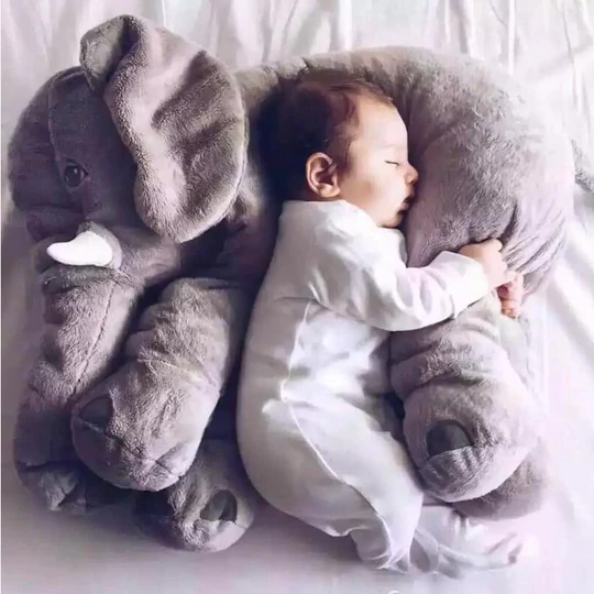 Baby elephant plush pillow soft cuddle toy in pastel colors 40cm and 60cm