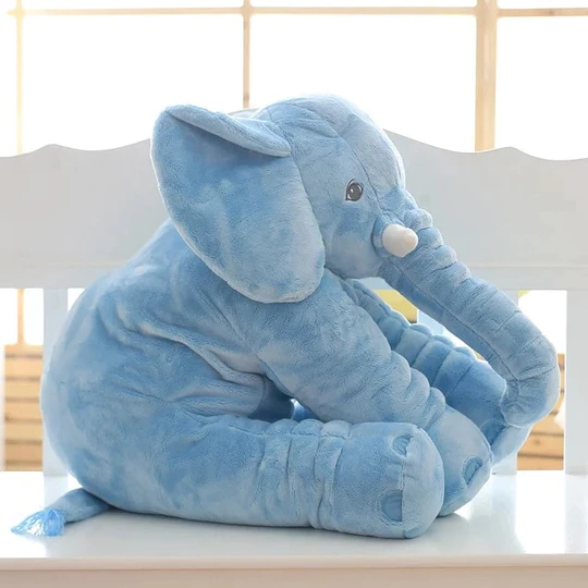 Baby elephant plush pillow soft cuddle toy in pastel colors 40cm and 60cm