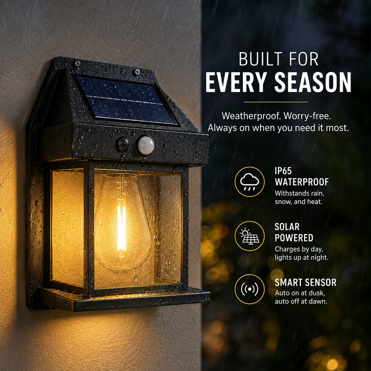 Solar Garden Light Wall Mounted Waterproof LED Motion Sensor