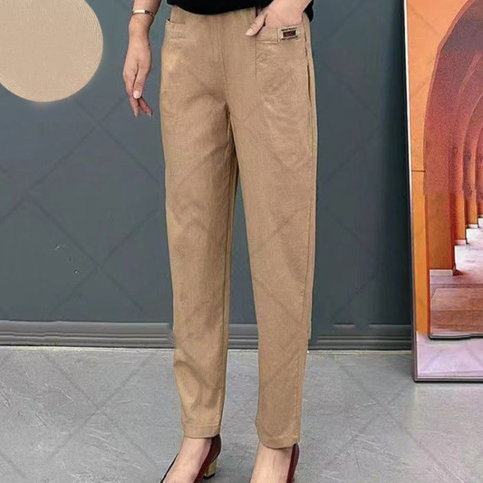 Women's cotton pants elasticated all-season in multiple colors sizes S to 5XL